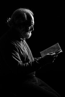 Man reading book