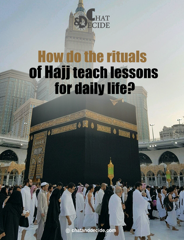 How do the rituals of Hajj teach lessons for daily life?